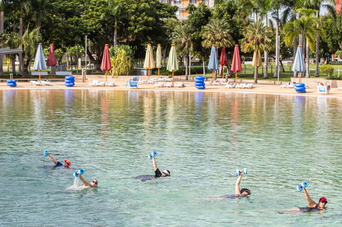 Aqua Fitness In The Wave Lagoon - Accommodation Main Beach 0