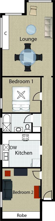 Waterfront Apartment Brimming With Inspirational Artwork - Accommodation Main Beach 1