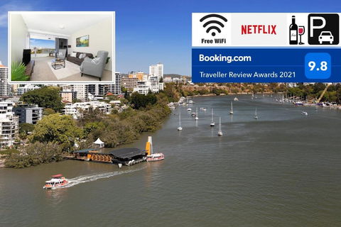 Amazing River View - 3 Bedroom Apartment - Brisbane CBD - Netflix - Fast Wifi - Carpark - Accommodation Main Beach 0