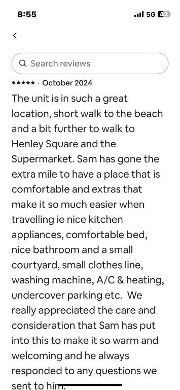Sams Henley Beach Garden Unit - Accommodation Main Beach 1